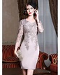 Long Sleeve Embroidered Cocktail Dress For Women Over 40,50 Wedding ...