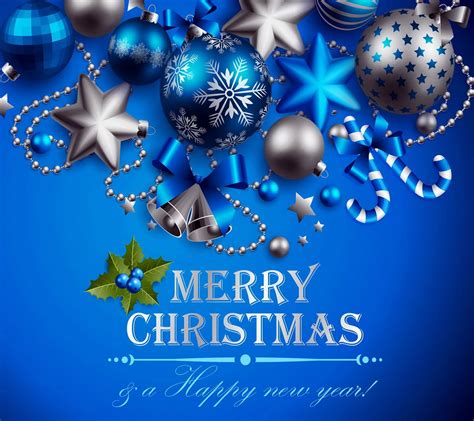 Blue Merry Christmas Wallpapers Wallpaper Cave