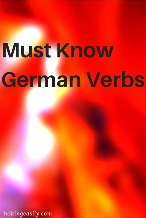 Must Know German Verbs • Talking Easily German Language Learning