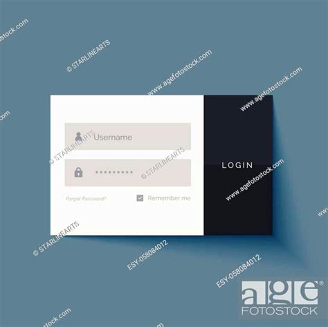 Minimal Login User Interface Form Design Stock Vector Vector And Low