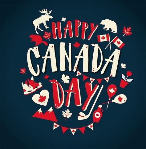 Premium Vector Happy Canada Day Illustration