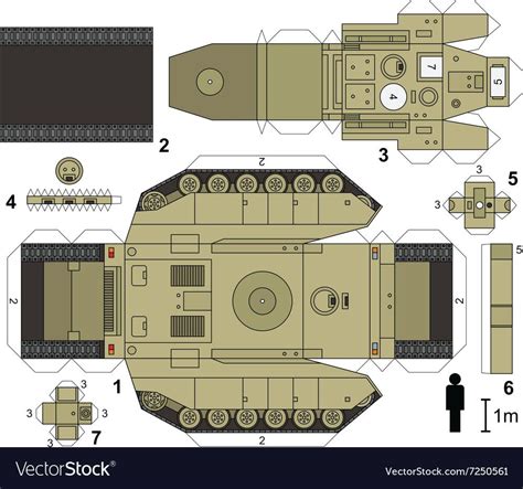 Paper Model Of A Tank Not A Real Type Vector Illustration Download A