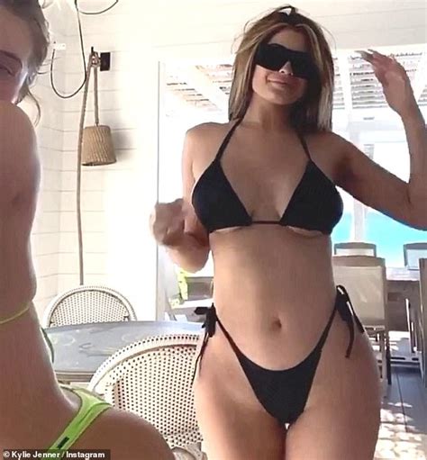 Kylie Jenner Puts Her Signature Curves On Display In Tiny Black Bikini