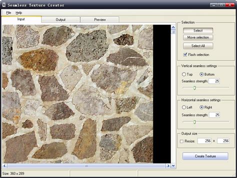 Seamless Texture Creator Main Window Eart Media Software Seamless