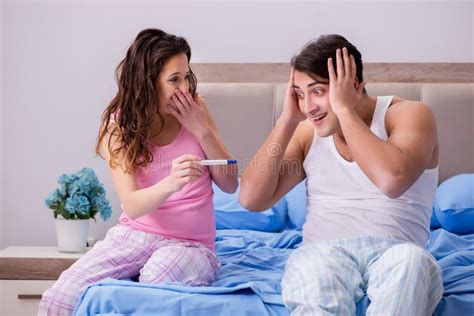 The Happy Couple Finding Out About Pregnancy Test Results Stock Image Image Of Cheerful
