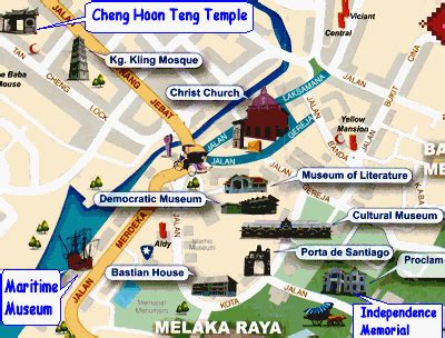 Malacca Malaysia Map Hotels Activities Malacca Malaysia