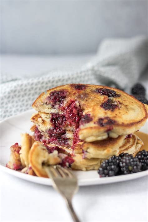 Fluffy Blackberry Pancakes Veggie Desserts