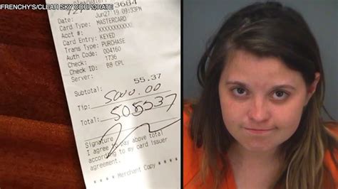 Revenge Tip New York Woman Arrested After Leaving 5000 Tip At