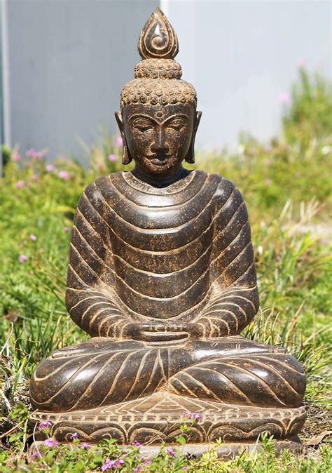 Sold Stone Meditating Garden Buddha Statue 29 85ls108