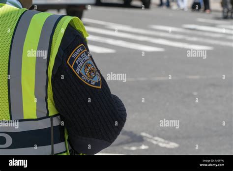 New York City Circa 2017 Nypd Traffic Police Officer Directing