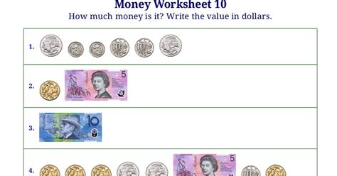 Learning About Australian Money Worksheets First Grade How To Get Cash