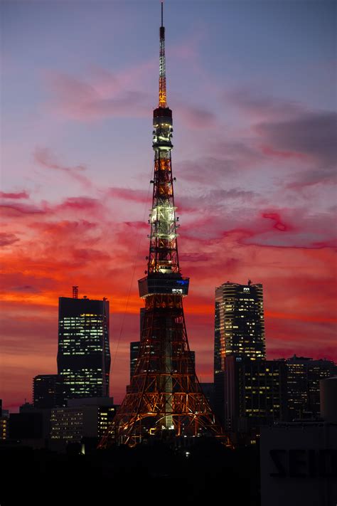 Tokyo Tower At Sunset Alo Japan