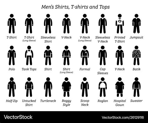 Men Shirts T Shirts And Tops Stick Figures Depict Vector Image
