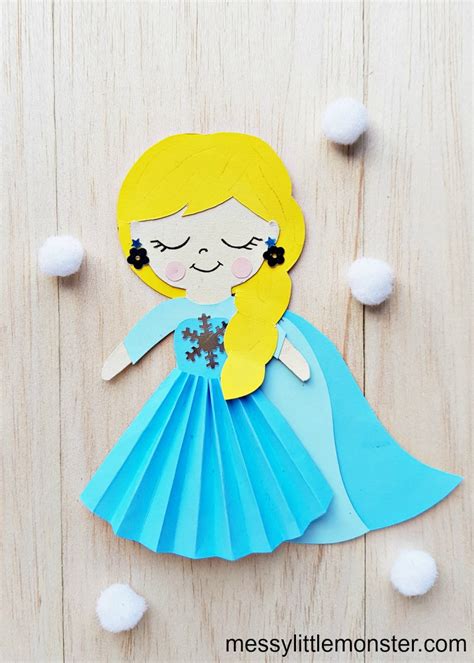 Frozen Inspired Elsa Paper Doll Craft Messy Little Monster