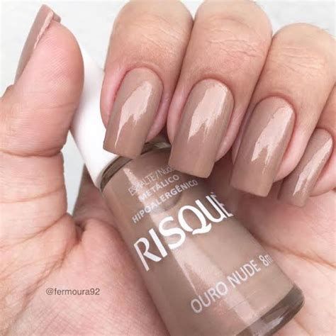 Esmalte Risqué Metálico Cor Nude Perolado Ouro Nude Shopee Brasil