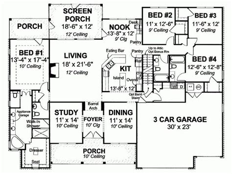 2021's best 1 bedroom floor plans. Beautiful 1 Story 4 Bedroom House Floor Plans - New Home ...