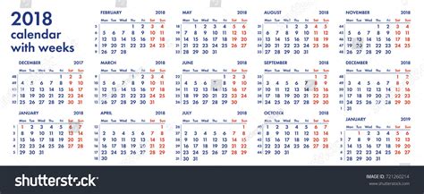 Year Calendar Numbered Weeks Calendar Printables Free Templates