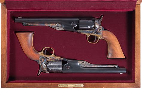 Cased Pair Of Colt Black Powder Series 1860 Army Revolvers W Or Rock
