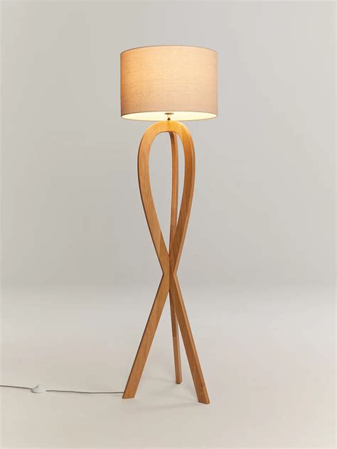 John Lewis And Partners Curve Wooden Floor Lamp Fsc Certified Oak At