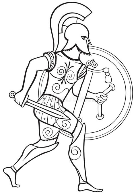 Hoplite Guerrier Du Grec Ancien Illustration De Vecteur Illustration