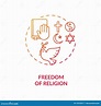 Icono Del Concepto De Libertad De Religión Ilustración del Vector ...