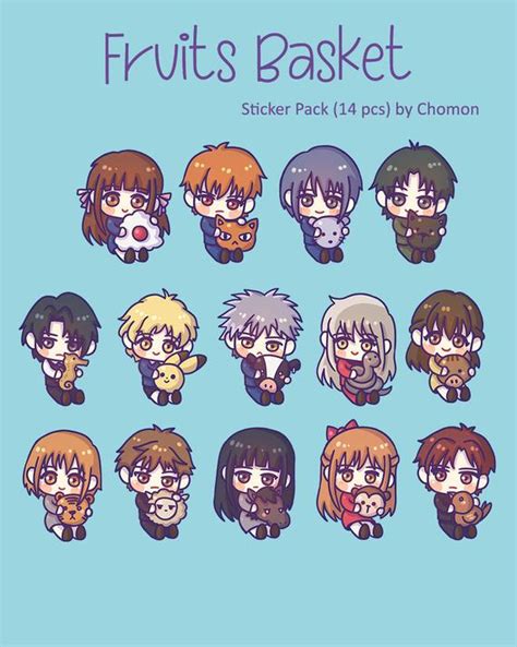 Featuring The Characters From Fruits Basket In Chibi Style This