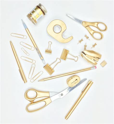 We even have mini office supply kits, which are a great compact way to bring fun to work. DIY Gold Office Supplies Without Spraypainting | Gold ...