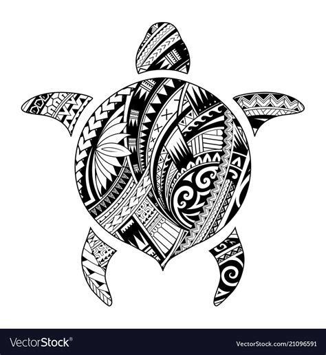 Tribal Tattoo For Aboriginal Turtle Shape Vector Image