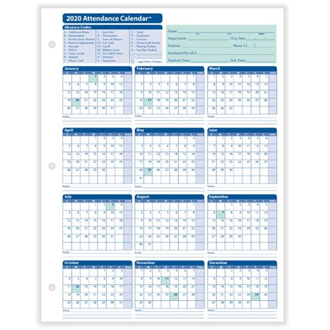 Yearly Employee Attendance Calendar Yearly Calendar Hrdirect