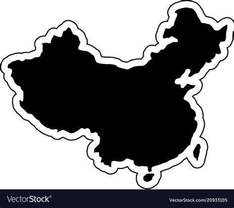 Black Silhouette Of The Country China Royalty Free Vector