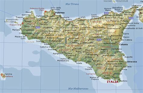 Cartina Geografica Della Sicilia Stradario Mappa