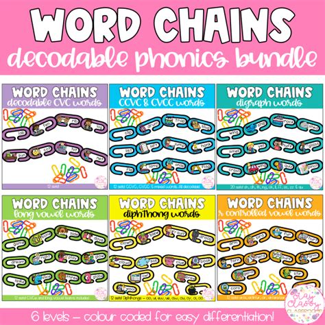 Word Chains Decodable Phonics Bundle Stay Classy Classrooms