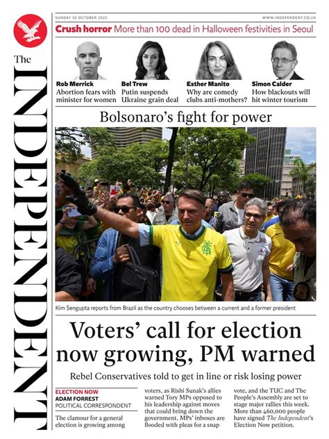 Independent On Sunday Front Page Th Of October Tomorrow S