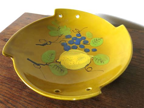 60s Italian Ceramic Fruit Bowl With Handle Holes Photo Eric Sierins