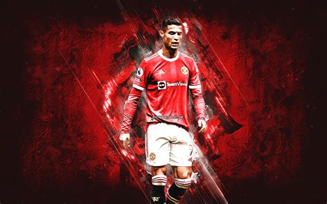 Download Wallpapers Cristiano Ronaldo Cr7 Manchester United Fc Red