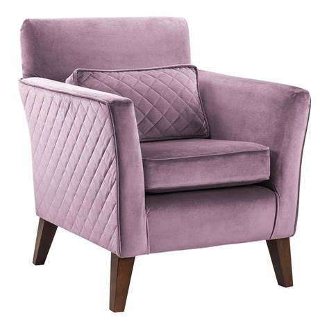 Compton Accent Chair Quilted Plush Lilac Dark Legs Brandalley