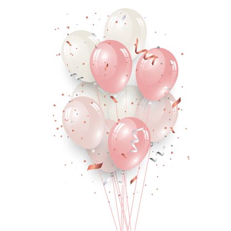 globos de decoración de cumpleaños rosa de lujo PNG