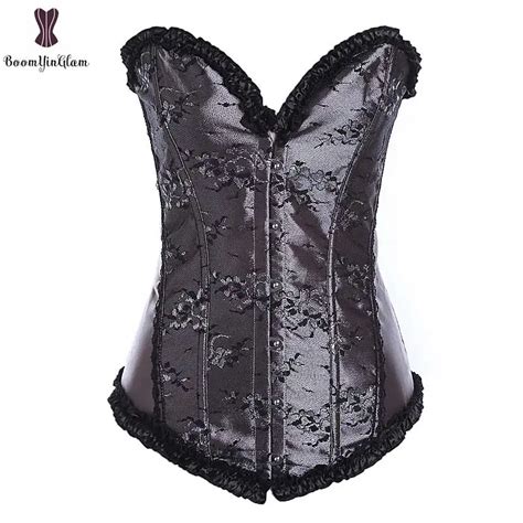 Jacquard Floral Corset Lace Up Korsett For Women Overbust Gothic Korset