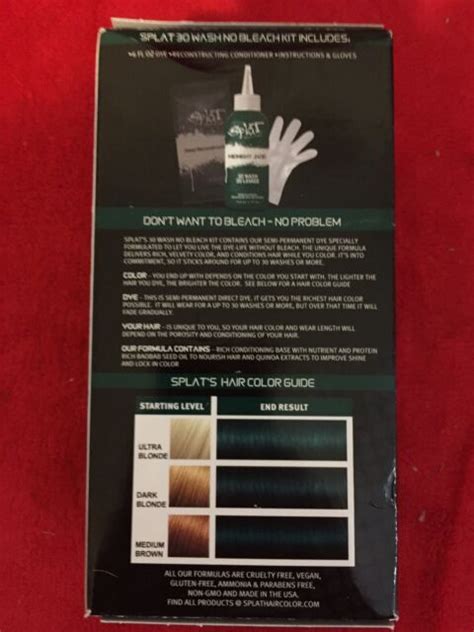 Splat 30 Wash Original Kit Midnight Jade Green Hair Dye Ebay