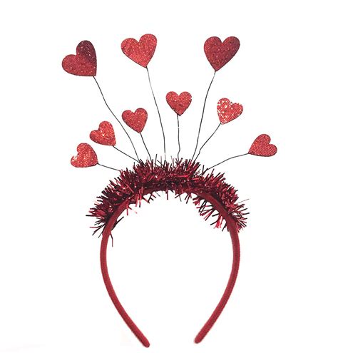 Valentines Day Heart Headband Hair Band Red Hearts