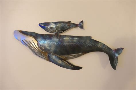 Humpback Whale And Calf Wall Metal Art Etsy