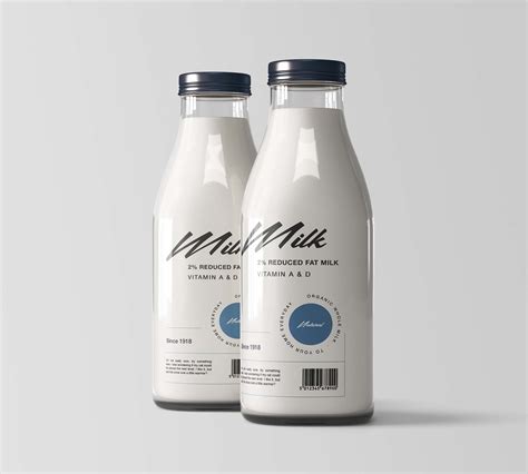 Free Milk Bottles Mockup Psd