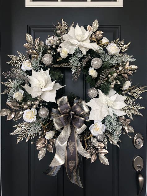 Xl Elegant Christmas Wreathholiday Wreathchristmas Door Etsy