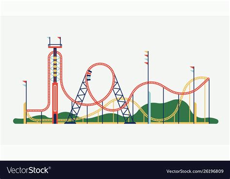 Amusement Park Roller Coaster Royalty Free Vector Image