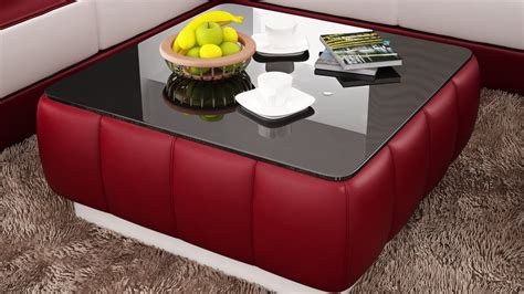 So what is your design? Contemporary Red and White Leather Coffee Table w/Black ...