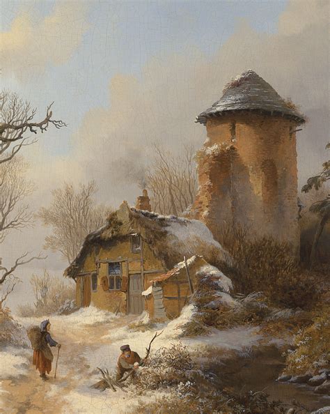 Frederik Marinus Kruseman Dutch 1816 1882 A Winter Landscape With
