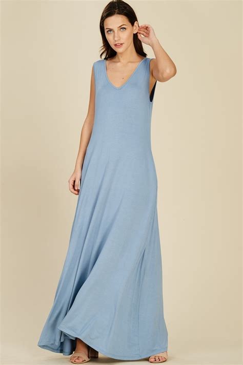 Reversible Sleeveless Maxi Dress Style D Knit Dress Featuring