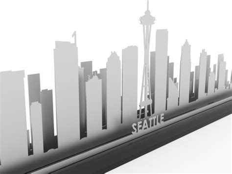 Download Seattle Skyline In Black Full Size Png Image Pngkit