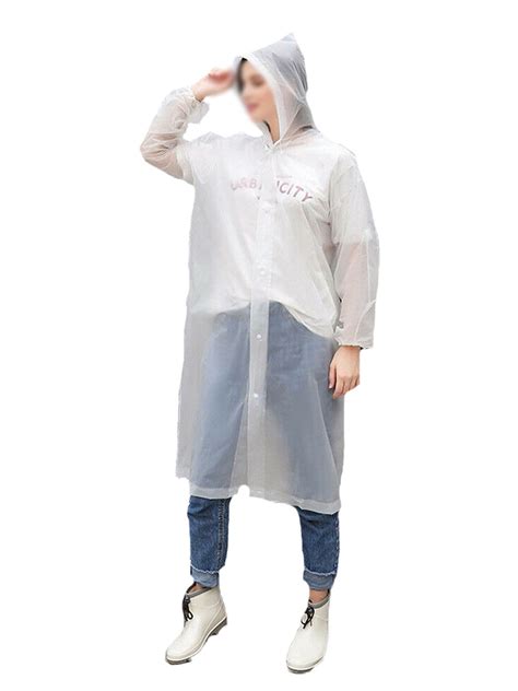 Nituyy Waterproof Jacket Clear Eva Raincoat Rain Coat Hooded Poncho