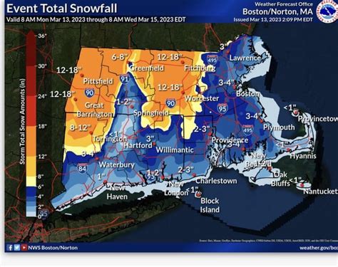 National Weather Service Updated Snowfall Map Rboston